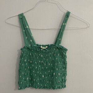 American Eagle Floral Cropped Tank Top